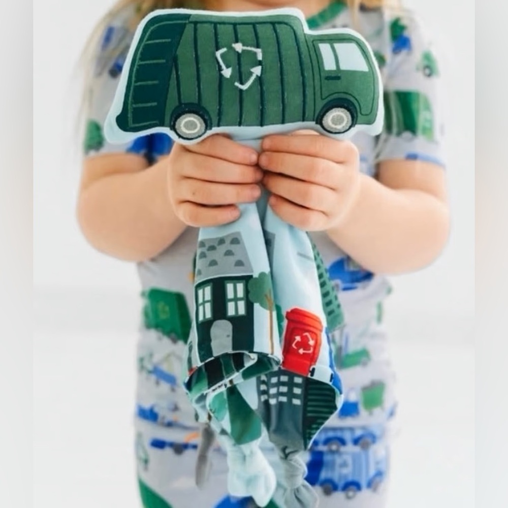Little Sleepies Kids Green Recycle Truck Comforter Lovey - Soft Plush